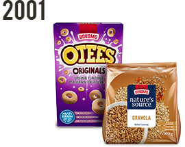 2001 – OTEES & Nature’s Source Muesli join the BOKOMO family